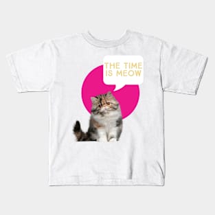 The time is meow Kids T-Shirt